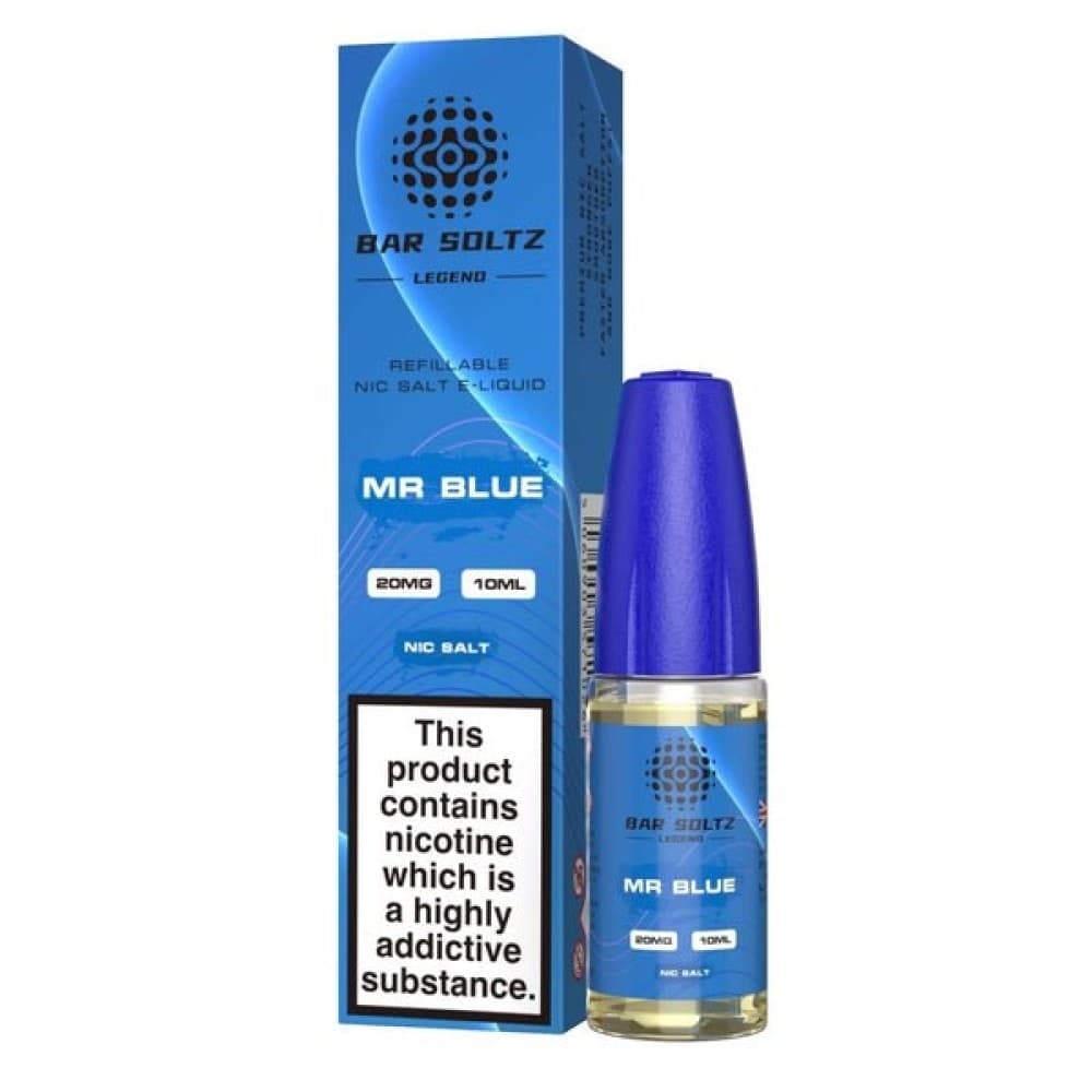 Mr Blue / 10MG Bar Soltz Legend E-liquids Nic Salts 10ml- Box of 10
