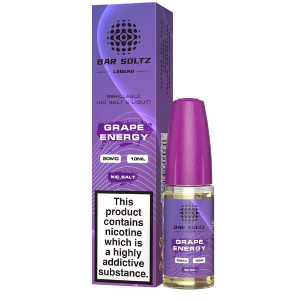 Grape Energy / 10MG Bar Soltz Legend E-liquids Nic Salts 10ml- Box of 10